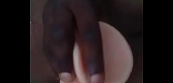  honey ebony Wife Stretching Pussy With Mini Hand Dildo